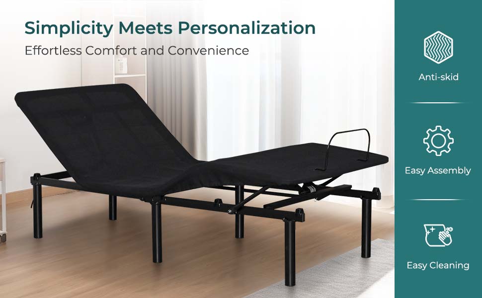 Tatub Twin XL Adjustable Bed Frame with Head and Foot