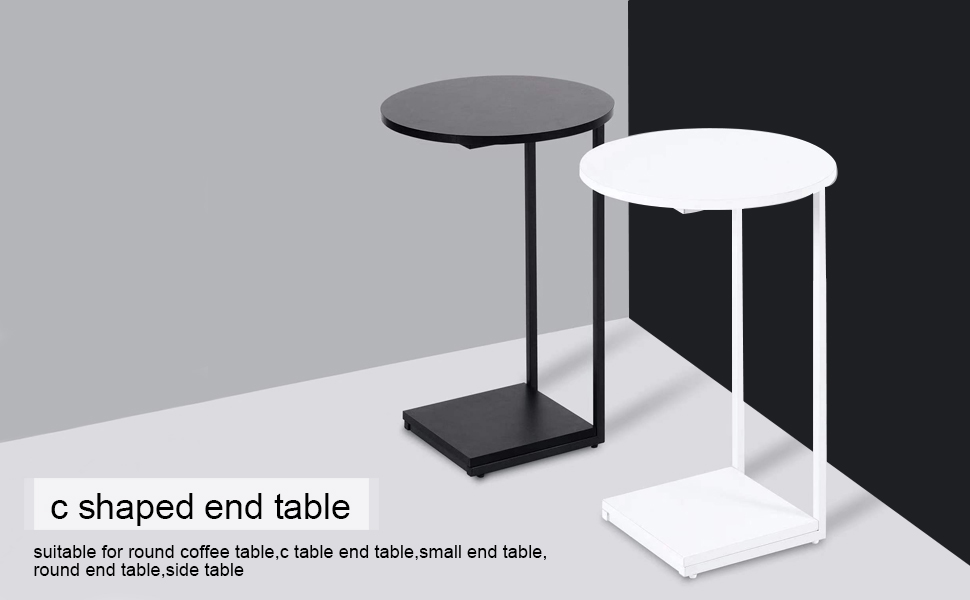 GYCZYCX C Shaped End Table,Round C Table,Snack Side Table,C