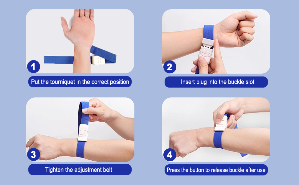 6Pcs Tourniquets, Emergency Tourniquet Buckle Band, Elastic