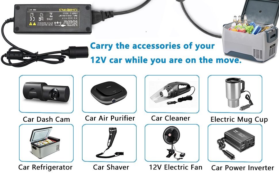 AC to DC Converter AC-100V/240V to DC-12V 10A 120W Car Cigarette Lighter Socket Power Adapter
