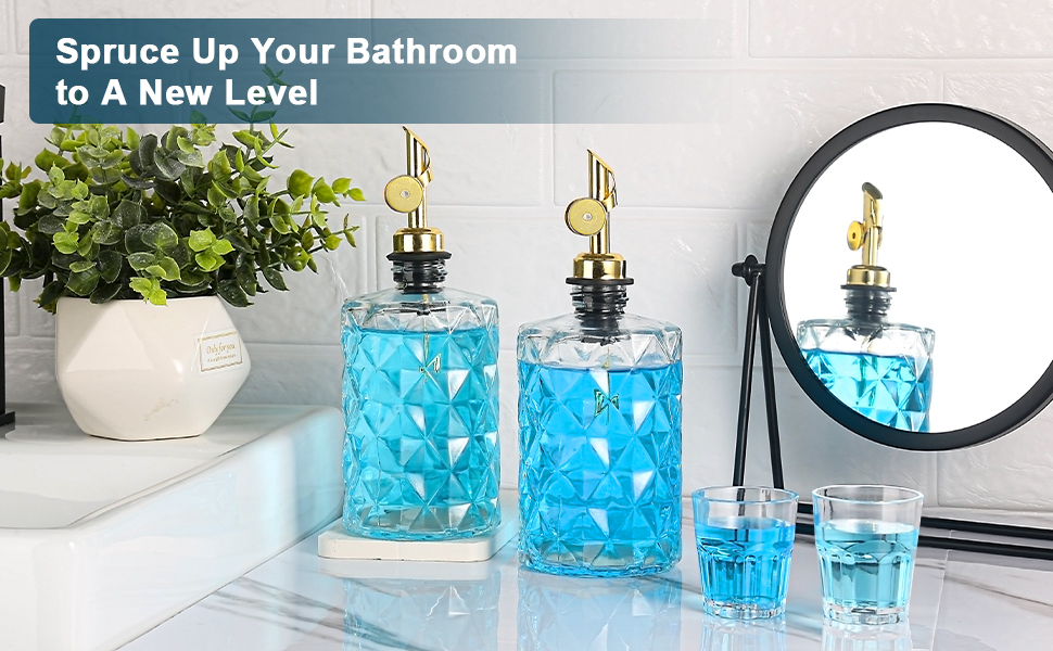 GMISUN Mouthwash Dispenser for Bathroom, Luxury Diamond