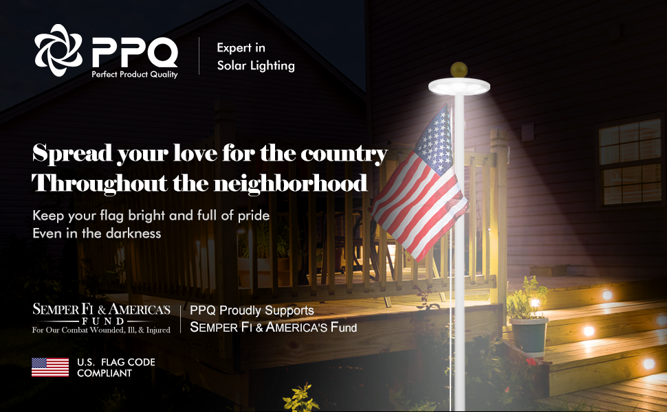 PPQ Solar Flagpole LED Light,New 136 LED 10000h Lifespan