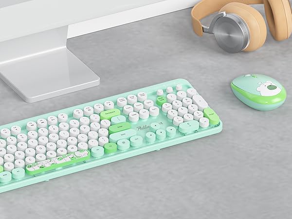 ♡mk♡  Amazon.com: Mosptnspg 2.4G Colorful Keyboard, 104 Key Off
