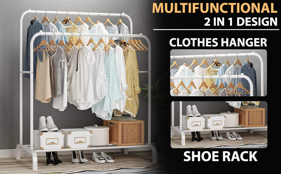 metal clothes rack clothes hanging shelves for bedroom clothing rack anti slip durable multifunction