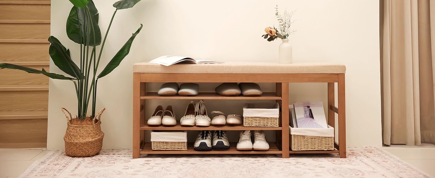 shoe bench in the hallway