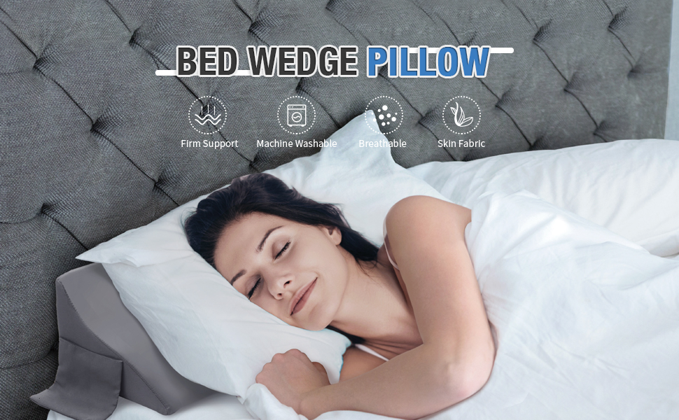 Vekkia Twin Bed Wedge Pillow/Headboard Pillow/Mattress Wedge，Gap Filler to Close Gap