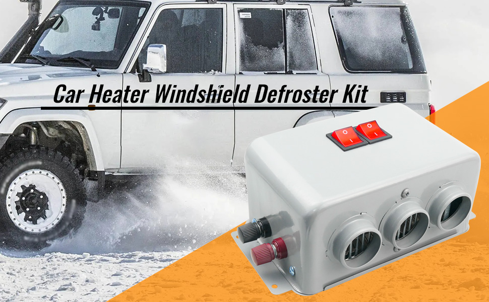 12V Car Heater Windshield Defroster Kit 600W‑800W 3 Hole Low Noise Fast Heating