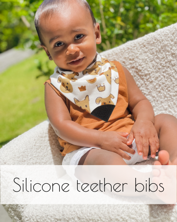 Baby with silicone bib