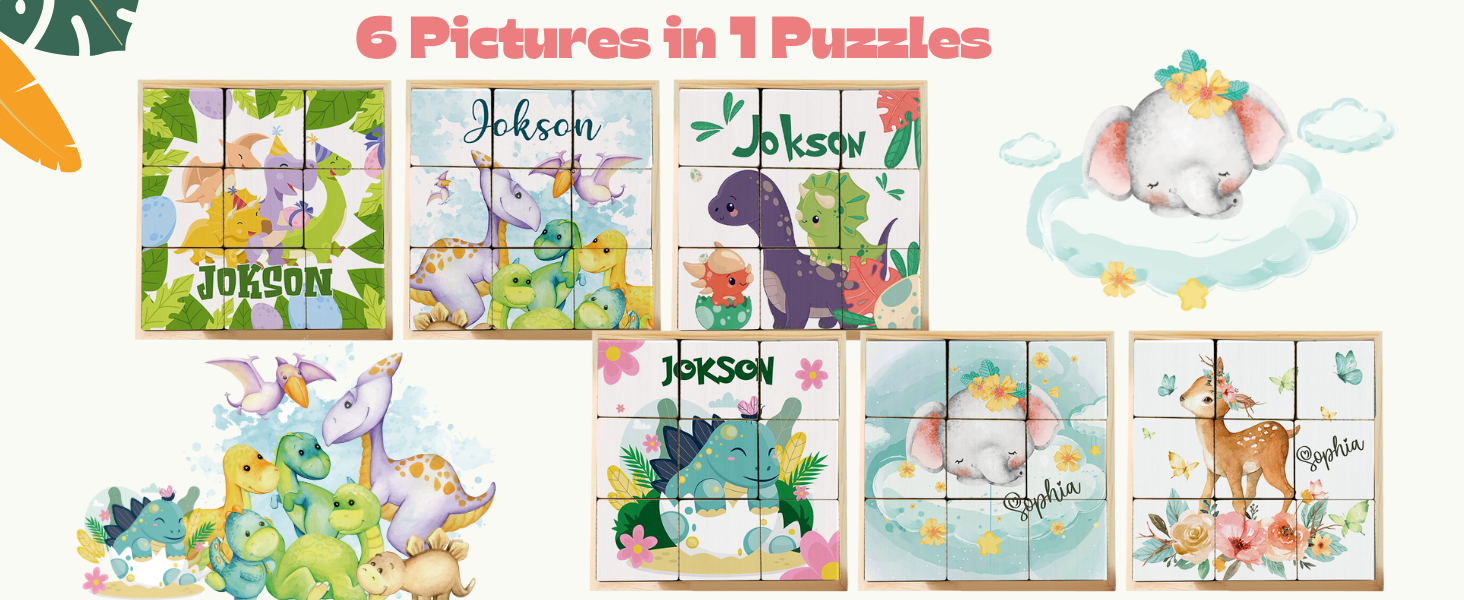Duckbe Custom Name Wooden Cube Puzzles for Kindergarten
