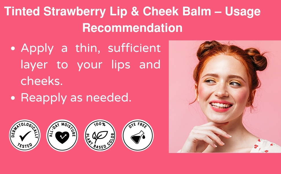 Heaven on Earth 100% Natural and Organic Tinted Strawberry Lip and Cheek Balm