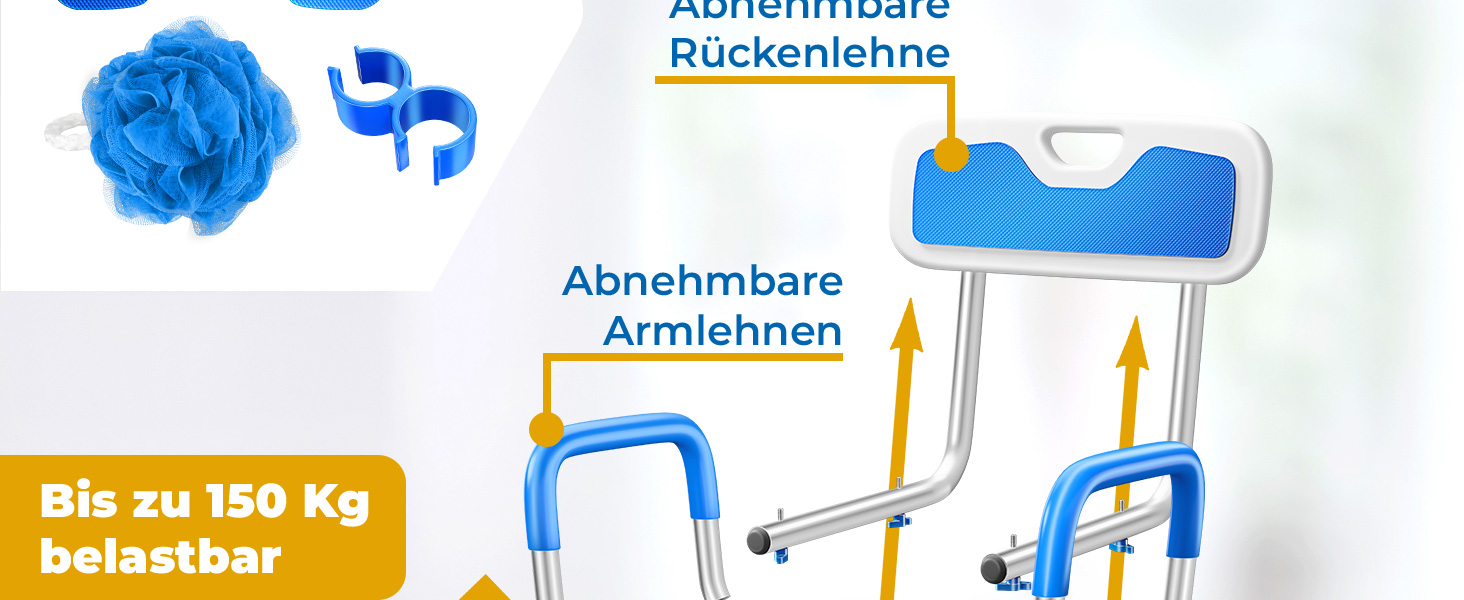 Duschhocker mit Lehne