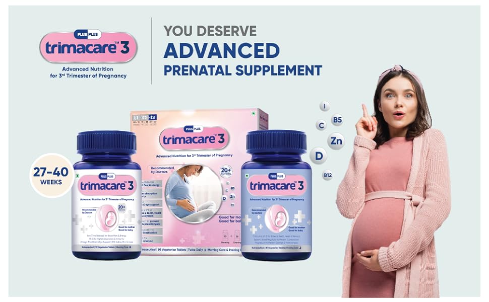 TRIMACARE™ 3 Prenatal Multivitamin for Pregnancy Folic Acid Vitamin