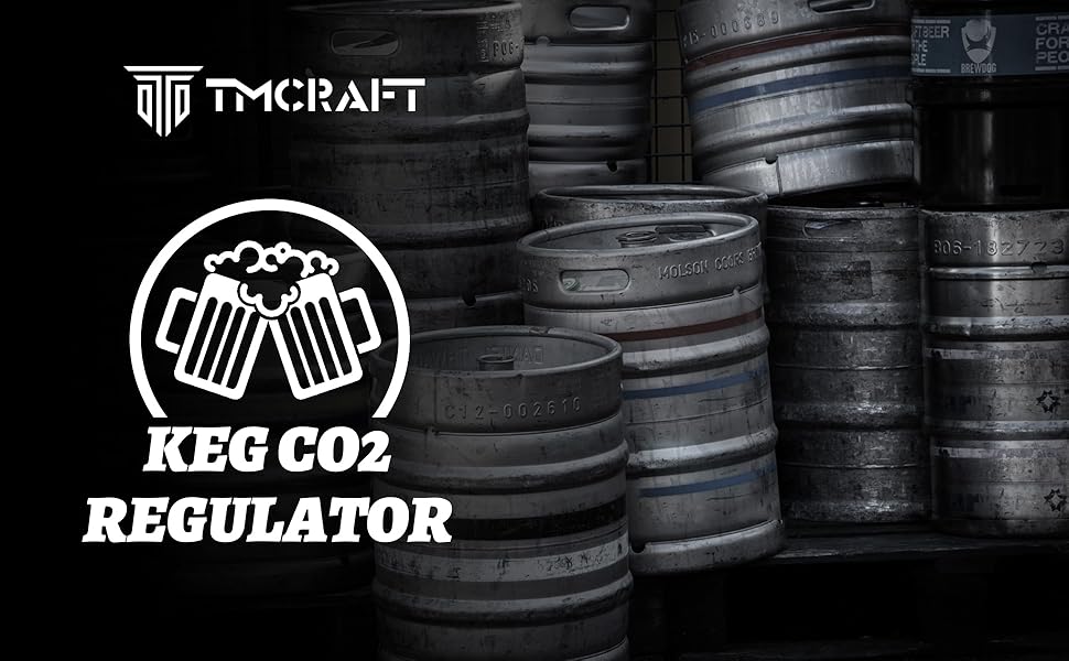 TMCRAFT Keg CO2 Regulator, Dual Gauge CGA320 Pressure