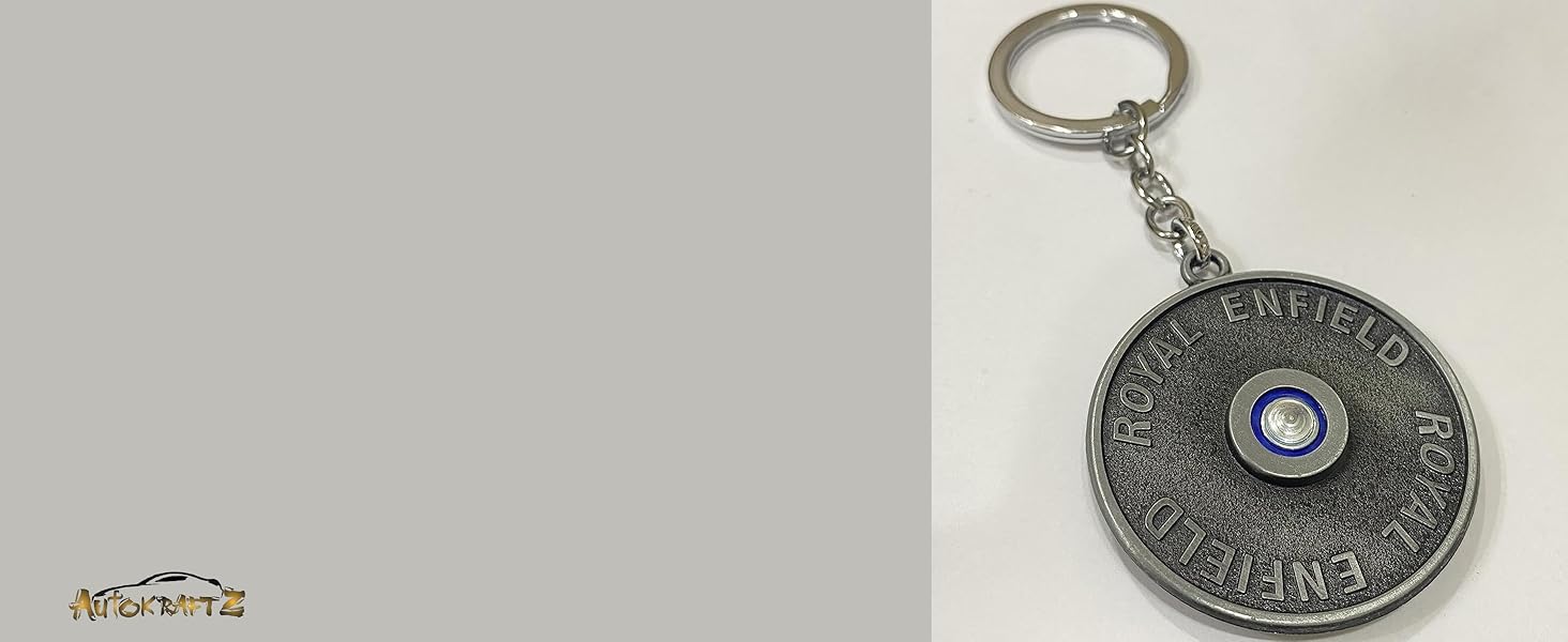 Keep the Spirit of the Road Alive – Royal Enfield Metal Rotating Keychain"