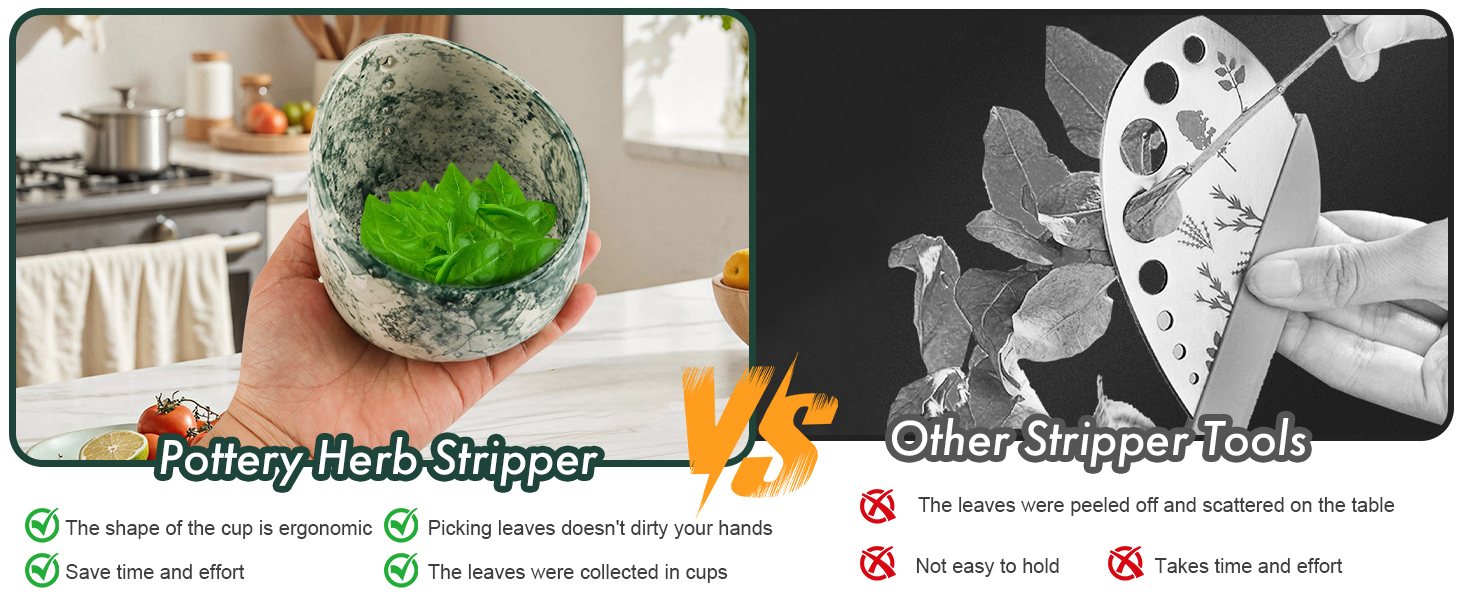 Pottery Herb Stripper Bowl