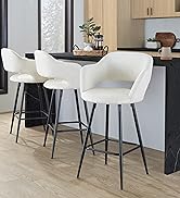 LumiSource Margarite 26" Fixed-Height Counter Stool Set of 2 with Backs, Counter Height Chairs, C...