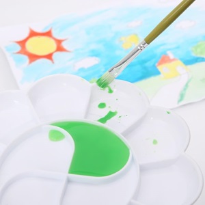 small flower shape paint palette color mixing tray for artists kids