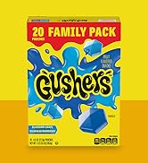 Gushers Fruit Flavored Snacks, Blueberry Grape, Sour Blue Raspberry, 20 Pouches, Family Pack, 16 oz
