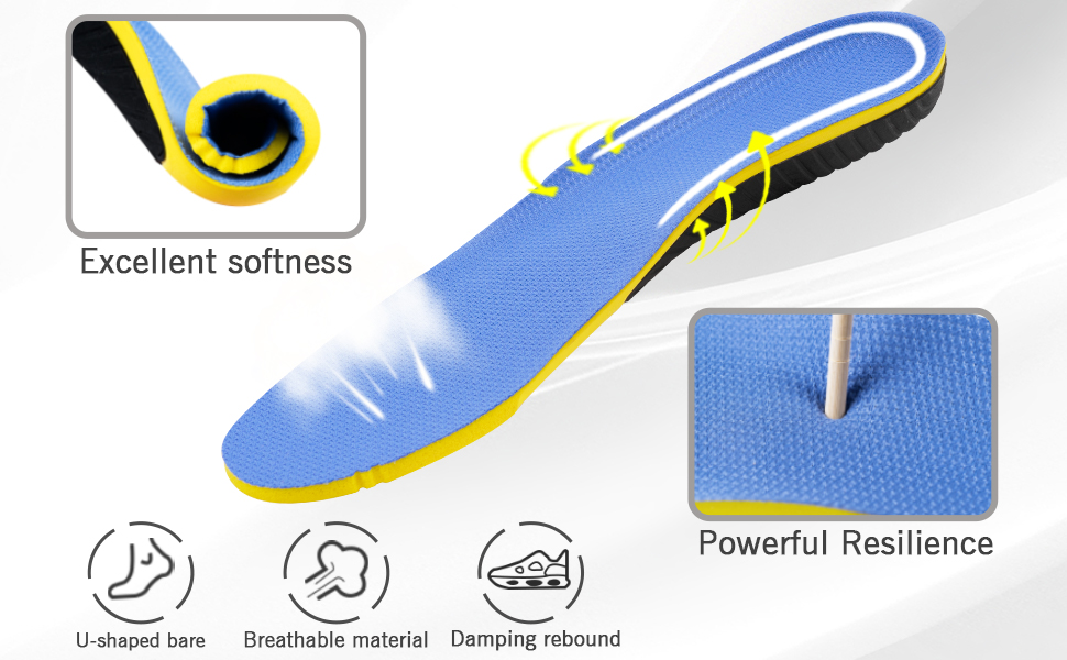 Plantar Fasciitis Memory Foam Insoles for Women&Men,Arch