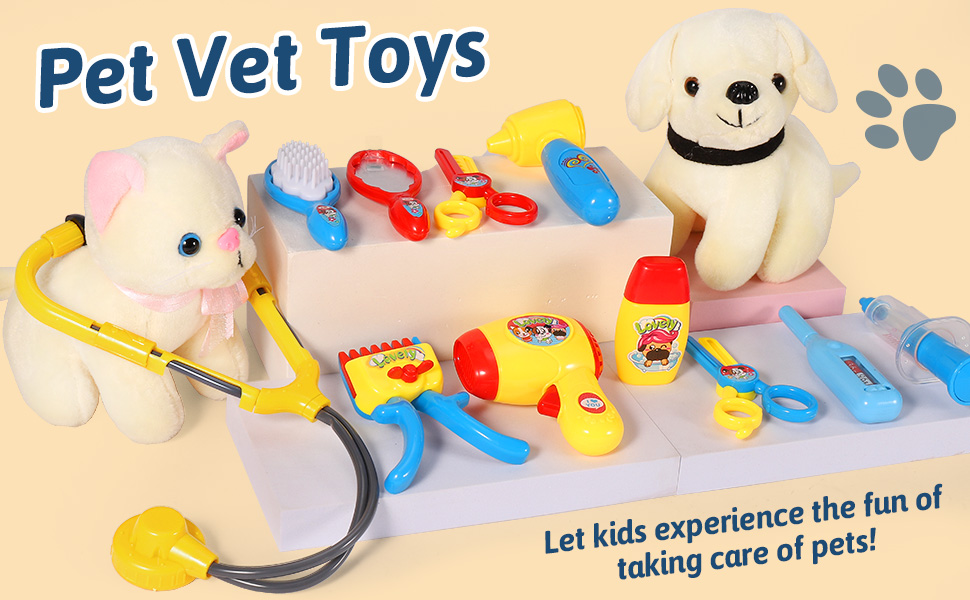 LINFUN KIDS Vet Toys Pet Care Role Play Games for 3+ Year Old Boys