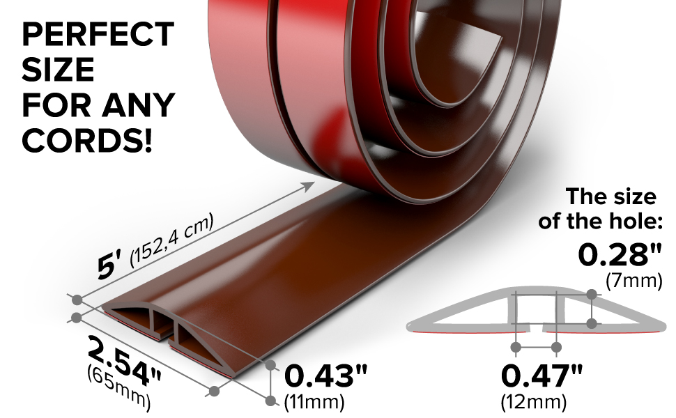 Floor Cord Cover XProtector Overfloor 1.52m Silicone Cord Protector Ideal