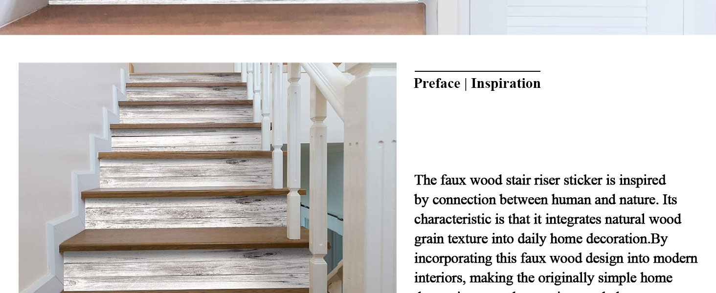 black wood stair riser sticker