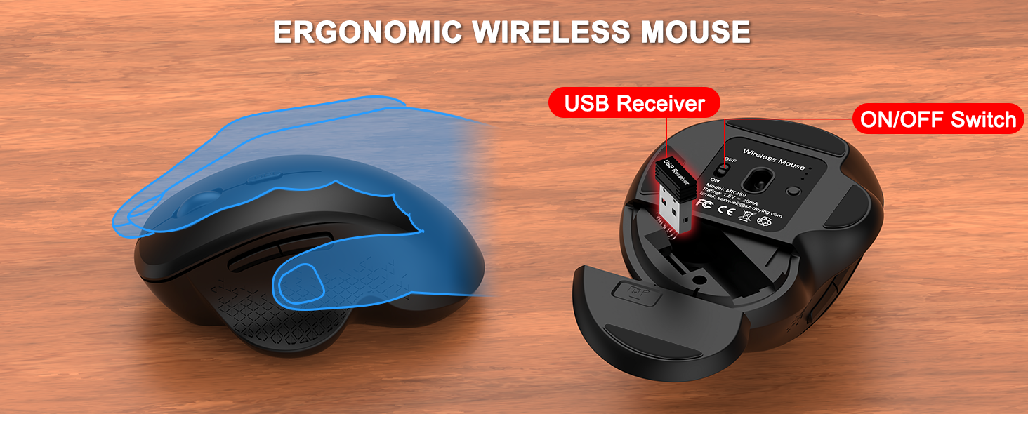 Wireless Keyboard and Mouse Combo Wave Keys Ergonomic Keyboard Wrist Rest Advanced Ergonomic Mouse