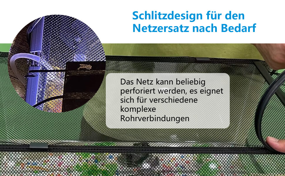 Das Netz kann beliebig perforiert werden, es eignet sich für verschiedene komplexe Rohrverbindungen