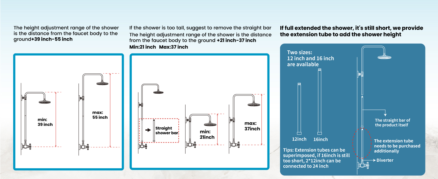 Adjustable shower head height