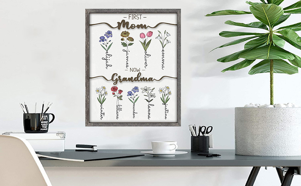 Customized Birth Month Flower with Names