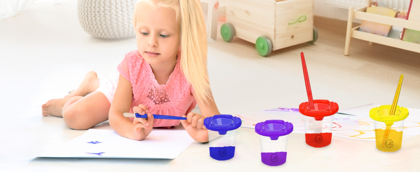 toddler fingerpainting paint cups no spill paint cups