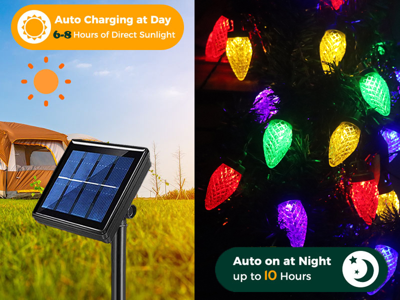 solar christmas string lights