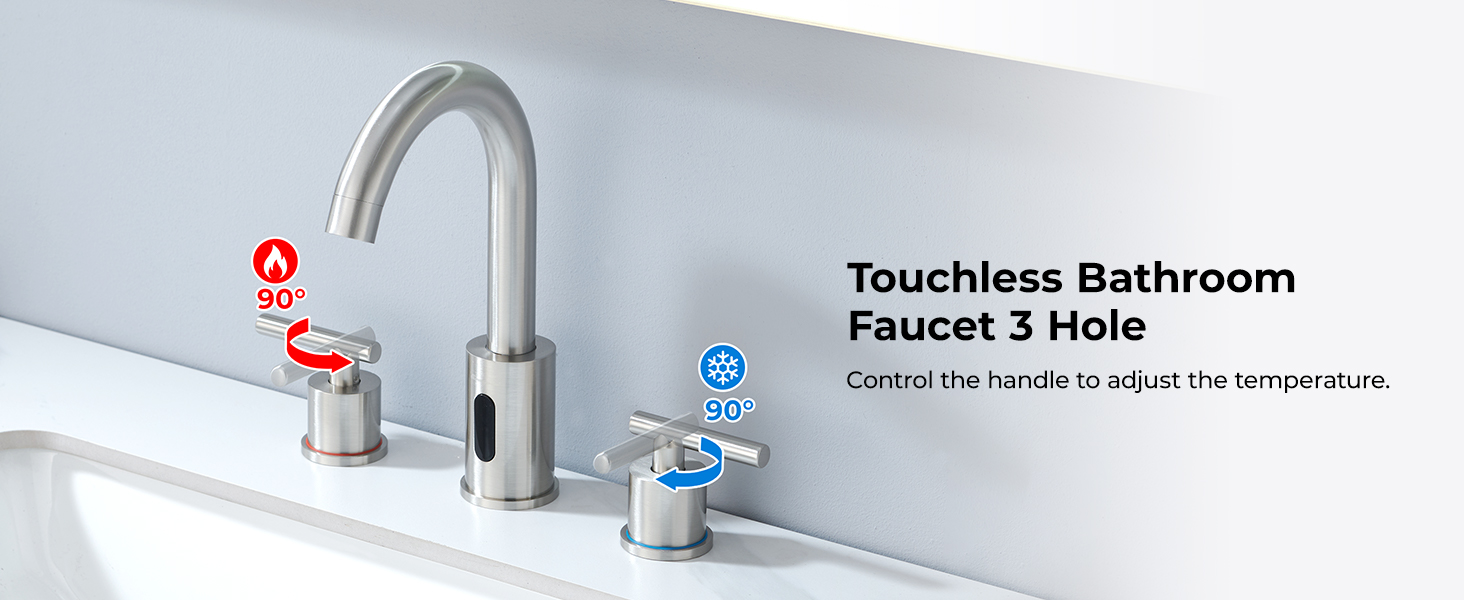 Touchless Bathroom Faucet 3 Hole