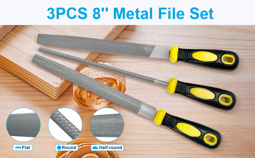 3PCS 8''Metal File Set