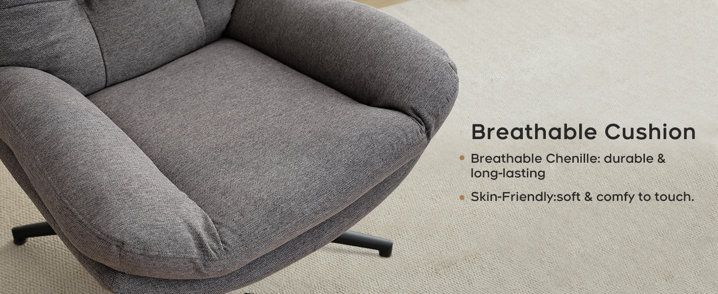 Swivel Accent Chair with Ottoman Set