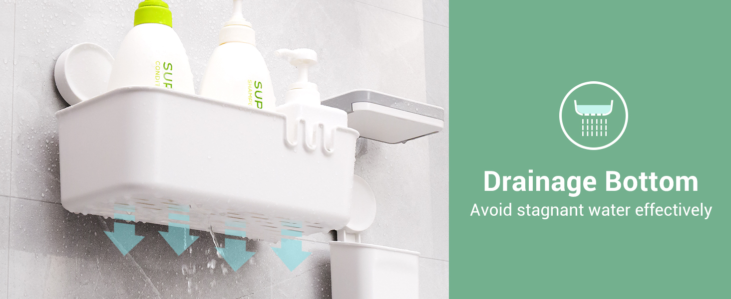 LUXEAR 3 Packs Shower Caddy Suction Cup Set Shower Shelf