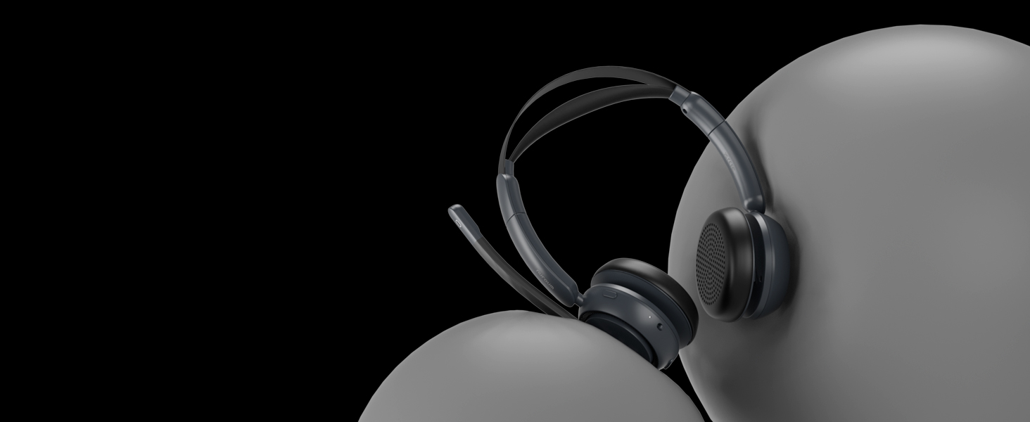 NUROUM Wireless Headset with Mic for Work, Bluetooth
