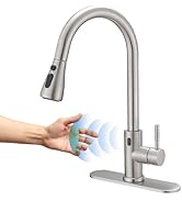 BWE Touchless Kitchen Faucet with Pull Down Sprayer,Single Handle Motion Sensor Kitchen Sink Fauc...