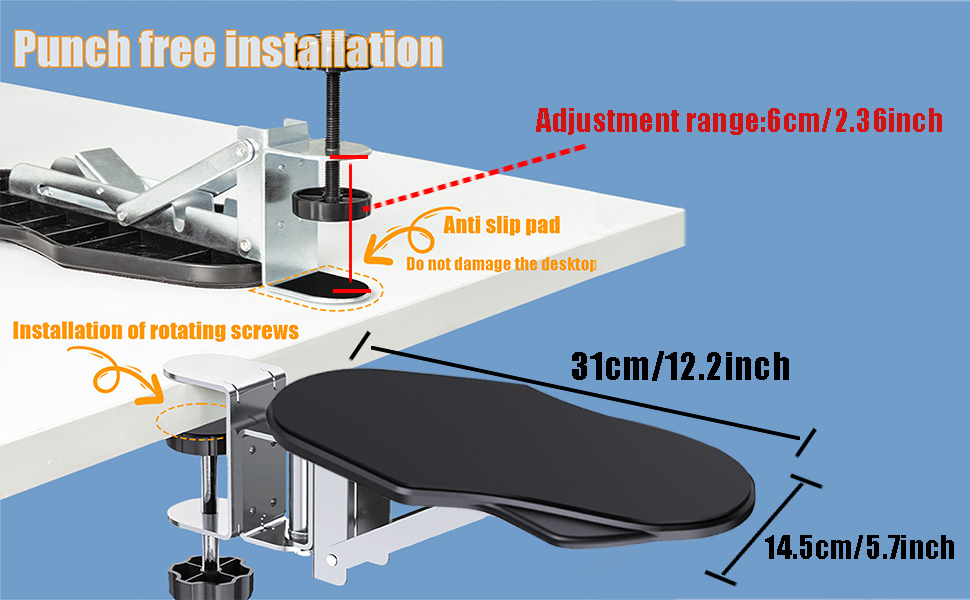 Computer Arm Rest Support Extender for Desk, Adjustable
