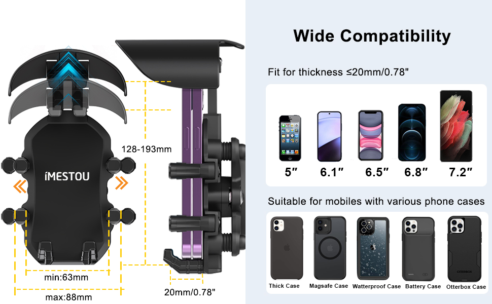 motorcycle phone mount with dampers