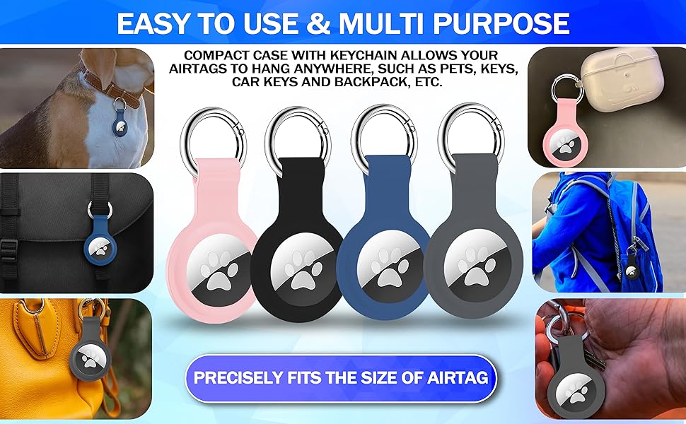 Compatible with AirTag Case Keychain for Air Tag Holder