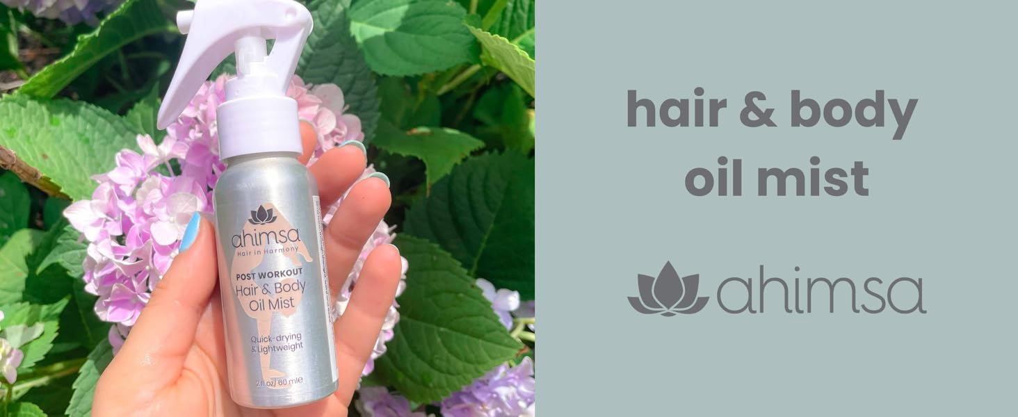 ahimsa hair and body oil mist 8 essential oils vegan cruelty free no silicone all natural clean