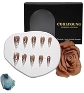 French nails Press On Nails Medium Almond 3D Nails Handmade Press On Nails Wedding Press On Nails...