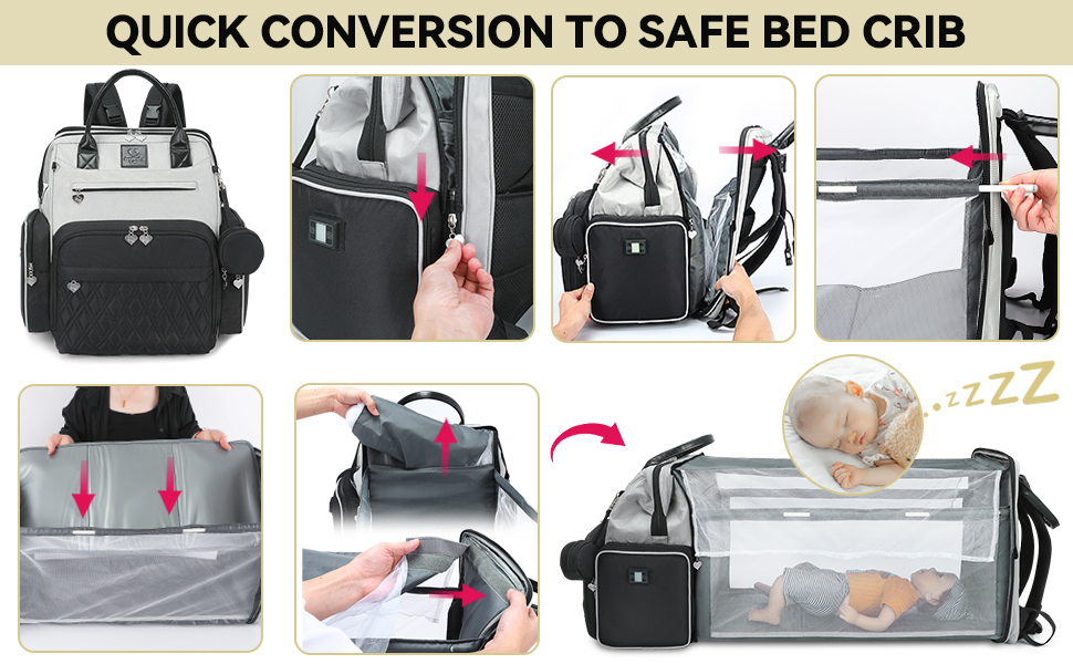 diaper heated bag with changing station, designed diaper bag, spacious diaper bag for travel