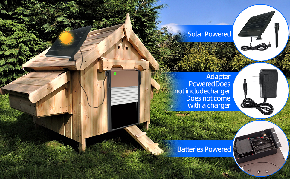 THBYQK Automatic Chicken Coop Door Solar Poweredwith Timer