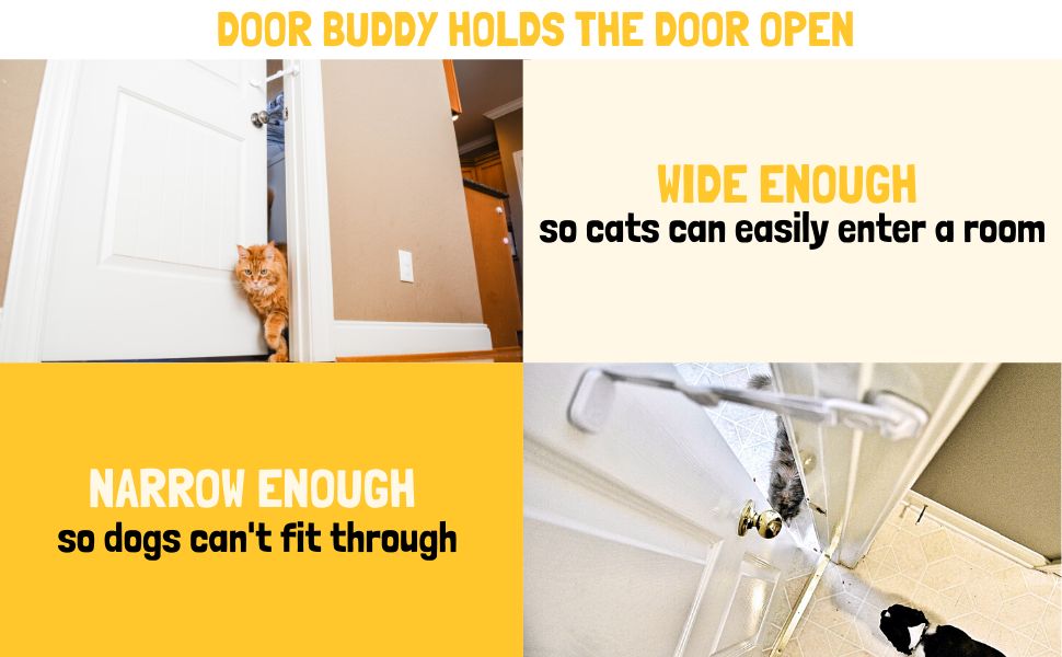 Door Buddy Door Latch Plus Door Stop. Keep Dog Out of Litter Box and