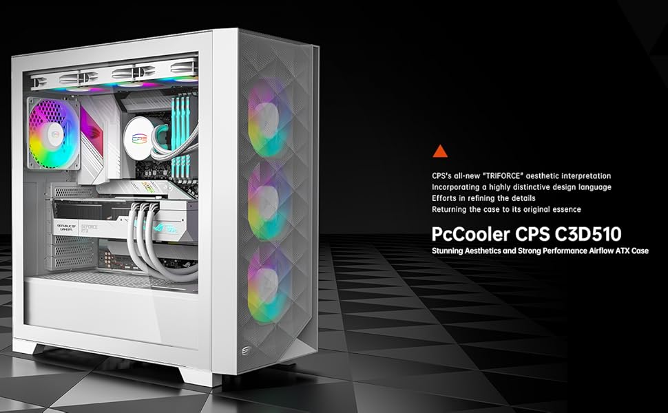新品 PC COOLER CPS C3D510 ARGB ホワイト PCケース Amazon.com: PCCOOLER CPS C3D510 High Airflow ATX PC Case Mid Tower