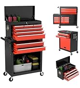 SGmory 8-Drawer Rolling Tool Box, Lockable Rolling Tool Chest with Wheels and Drawers, 2 in 1 Lar...