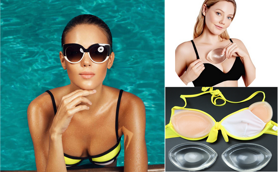 VASANA 1 Pair Transparent Silicone Gel Bra Inserts Swimsuit Breast