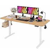 Monomi Electric Standing Desk, 63 x 28 inches Height Adjustable Desk, Ergonomic Home Office Sit S...